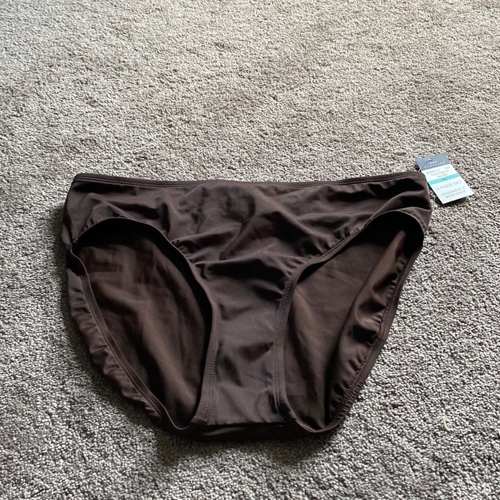 Jantzen Brown Bikini Bottom Classic Fit Full Coverage Swim SIZE 16